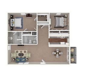 2 beds, 2 baths, 1,200 sqft, $1,074