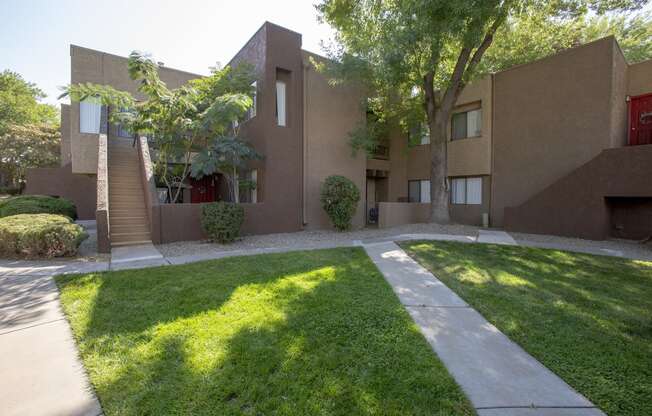 Exterior and landscaping at Villas de la Terraza Apartments in Albuquerque NM October 2020