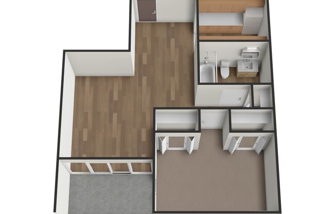 1 bed, 1 bath, 734 sqft, $1,276, Unit 410