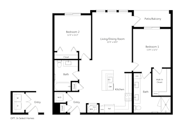 2 beds, 2 baths, 1,142 sqft, $1,760