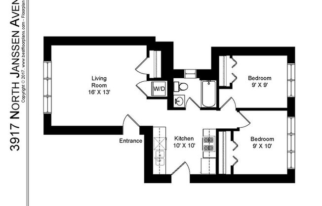 2 beds, 1 bath, 745 sqft, $2,695, Unit 3917-3