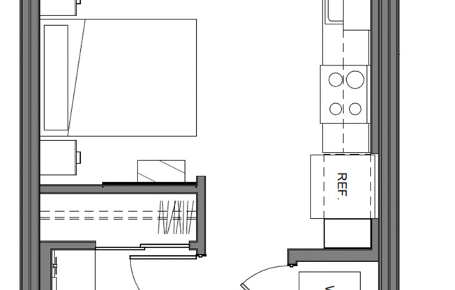 Studio, 1 bath, 449 sqft, $1,340, Unit 504
