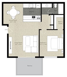 1 bed, 1 bath, 660 sqft, $2,450