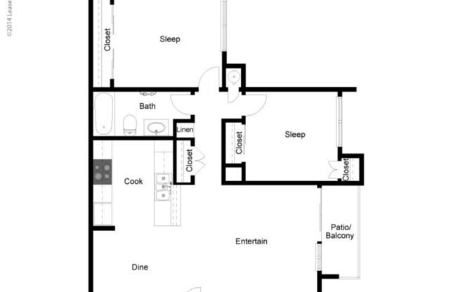 2BR 1BA: Beds - 2: Baths - 1: SqFt Range - 850 to 850