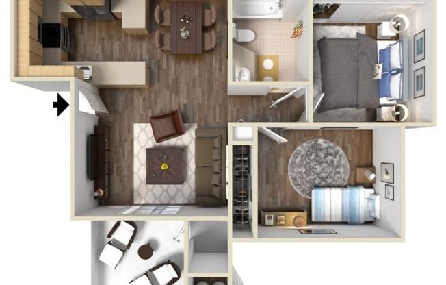 2 beds, 1 bath, 900 sqft, $2,400, Unit 144