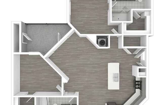 2 beds, 2 baths, 1,005 sqft, $1,501