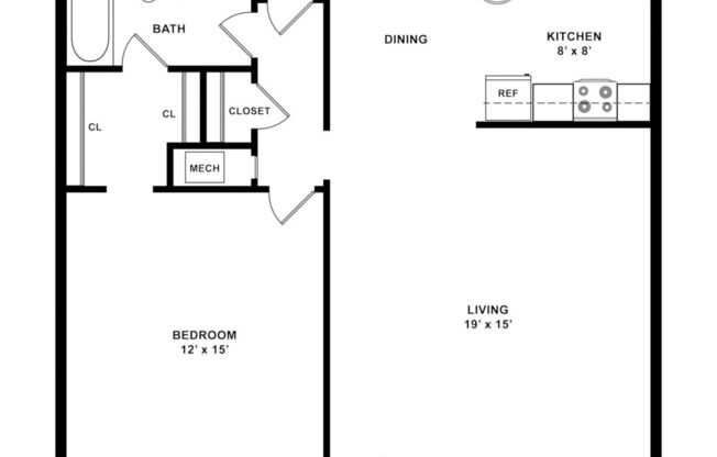 1 bed, 1 bath, 784 sqft, $2,543