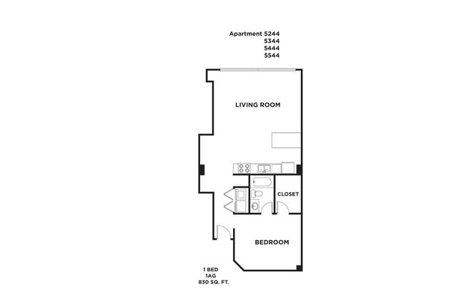 1 bed, 1 bath, 830 sqft, $1,915