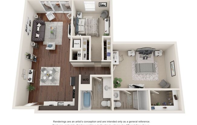 2 beds, 2 baths, 1,110 sqft, $2,065, Unit 411
