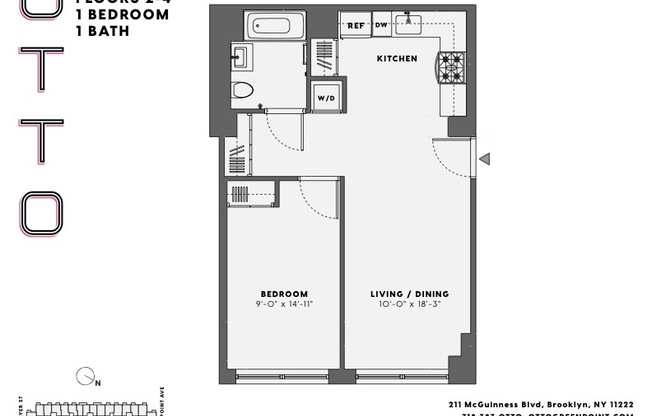 1 bed, 1 bath, $4,195, Unit 419