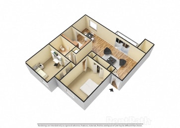 2 beds, 1 bath, 820 sqft, $1,109