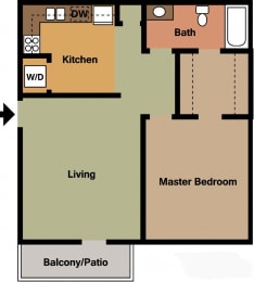 1 bed, 1 bath, 690 sqft, $855