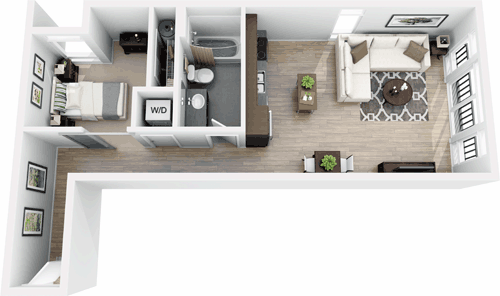 1 bed, 1 bath, 690 sqft, $2,166, Unit 504