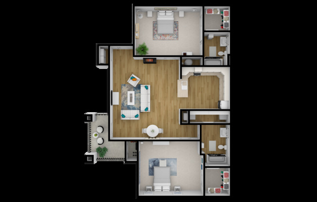 2 beds, 2 baths, 1,050 sqft, $1,365, Unit 1215