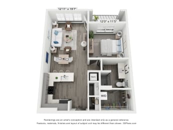 1 bed, 1 bath, 766 sqft, $1,634