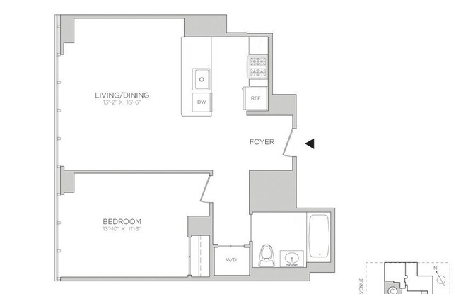 1 bed, 1 bath, 747 sqft, $6,500, Unit 14C