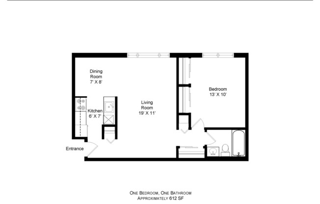 1 bed, 1 bath, 625 sqft, $1,695, Unit 511