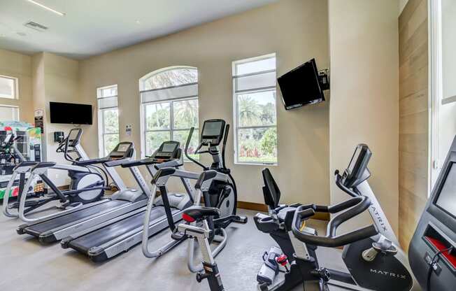 Fitness Center With Modern Equipment at Tuscany Bay Apartments, Florida