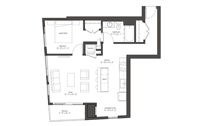 1 bed, 1 bath, 785 sqft, $1,530, Unit 411