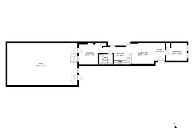 2 beds, 1 bath, $3,900, Unit 1L