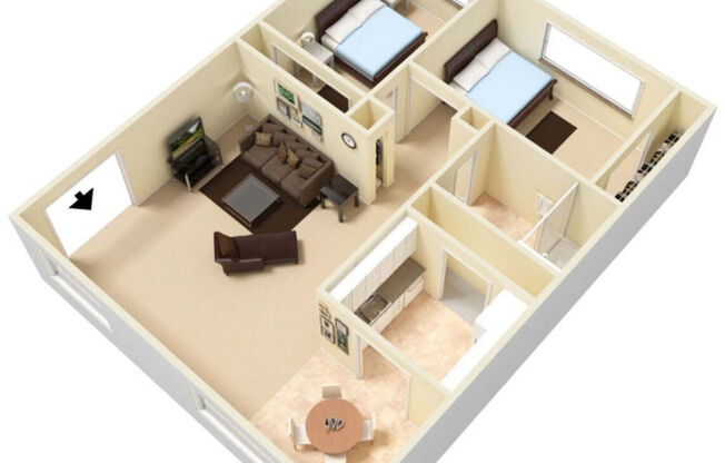 2 beds, 1 bath, 800 sqft, $1,000