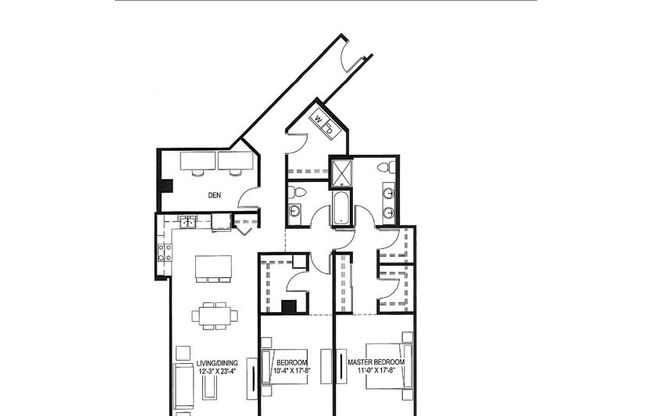 2 beds, 2 baths, 1,403 sqft, $2,349, Unit 1007