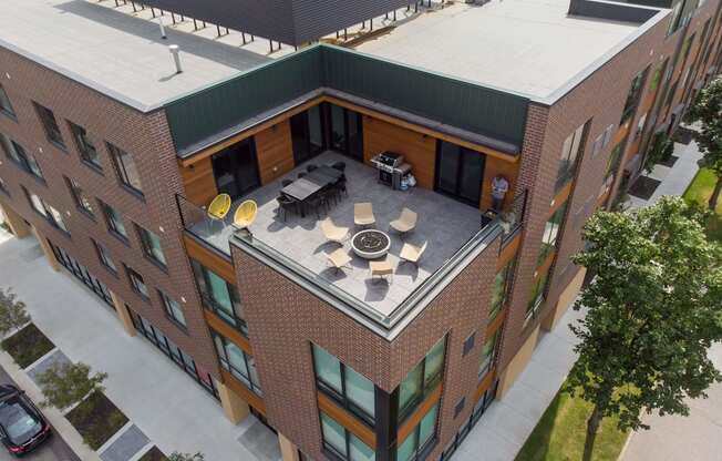 Aerial Building View at Canary Lofts, Des Moines, IA