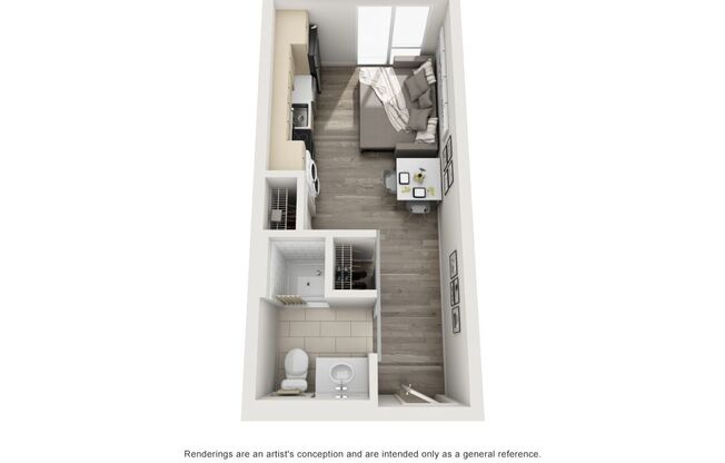 Studio, 1 bath, 230 sqft, $1,105, Unit 506