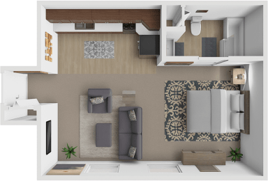 Studio, 1 bath, 590 sqft, $639