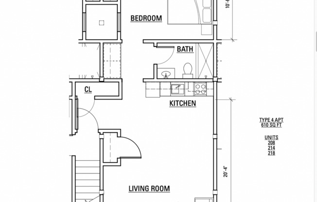 1 bed, 1 bath, 465 sqft, $1,200, Unit Apt 232