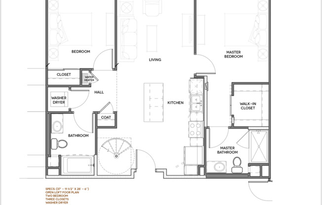 2 beds, 2 baths, 1,182 sqft, $4,370, Unit 507