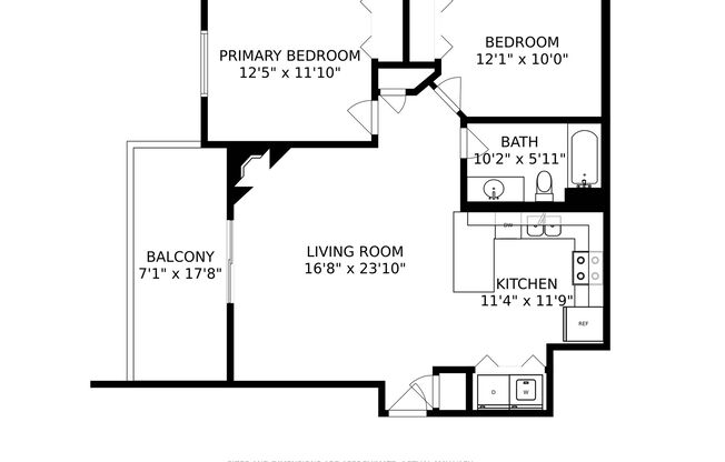 2 beds, 1 bath, 900 sqft, $1,075