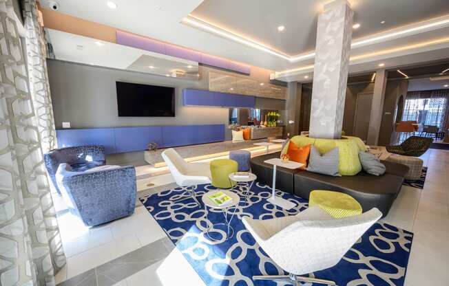 Harmony Luxury Apartments entertainment space with natural lighting