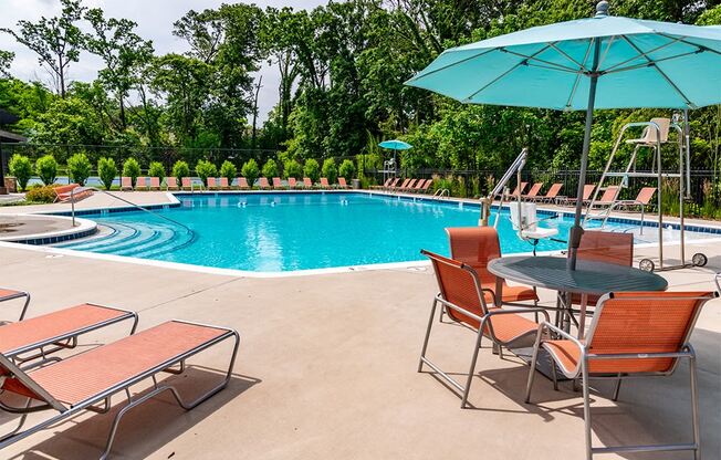 Swimming Pool with Sundeck and Loungers  at Padonia Village Apartments, Maryland