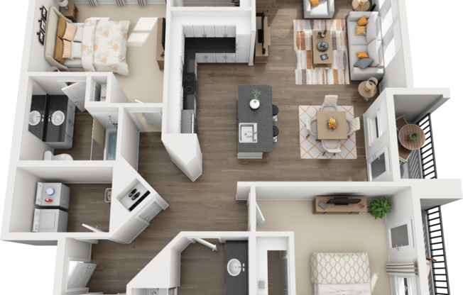 2 beds, 2 baths, 1,251 sqft, $2,138