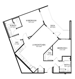 2 beds, 2 baths, 1,198 sqft, $4,291