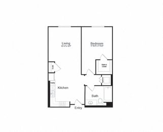 1 bed, 1 bath, 715 sqft, $2,566