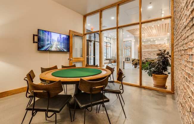 Goat Blocks in Portland, Oregon Clubhouse Lounge with Poker Table