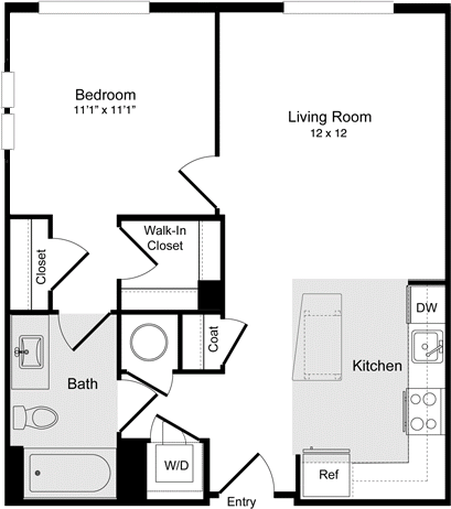 1 bed, 1 bath, 515 sqft, $2,296, Unit 731