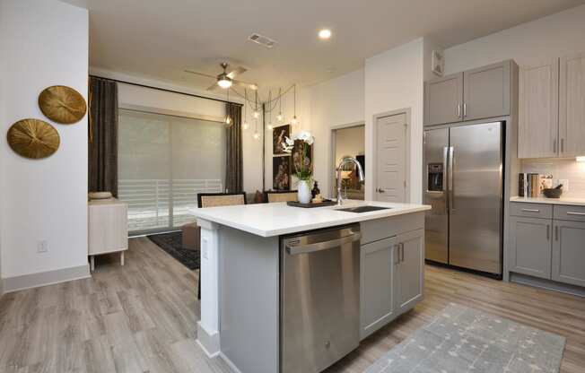 Open Kitchen  at The Flats at West Alabama, Texas, 77027