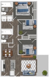 3 bedroom b Floor Plan at Greens at Stonecreek, Georgia