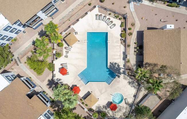 arial view of the pool at the resort at longboat key club