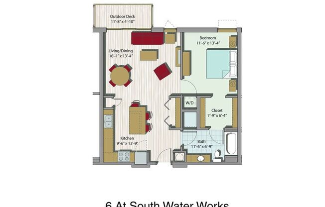 1 bed, 1 bath, 728 sqft, $1,675, Unit 504