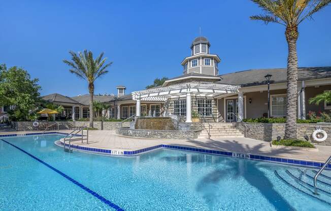 take a dip in the resort style pool