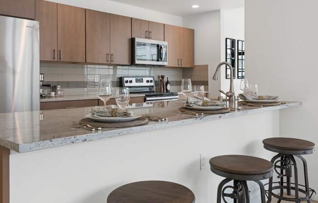 Fully Equipped Kitchen at M Apartments, Spokane, 99201