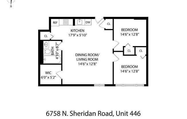 2 beds, 1 bath, $2,100, Unit 446