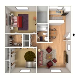 2 beds, 1 bath, 1,050 sqft, $1,506