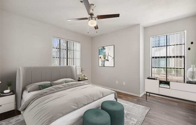 Bedroom area at Garden Grove Apartments