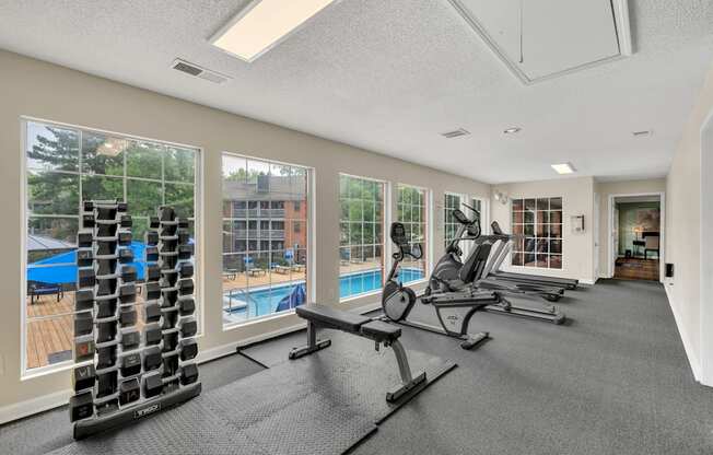 the gym at the preserve apartments