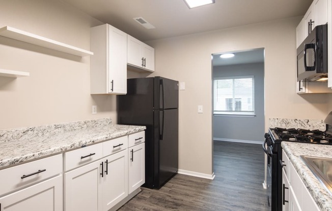 Updated kitchen at Pines of York Apartments